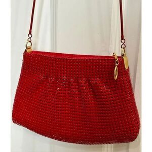 Y&S HANDBAGS - Metal Mesh Crossbody/Clutch in True Red. Great Condition!
